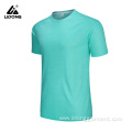 Plain Light Blue Polyester Gym Man Tshirt Wholesale